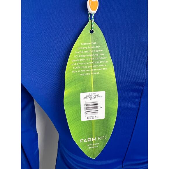Farm Rio Bright Blue Knot Bodysuit Small - Picture 5 of 7